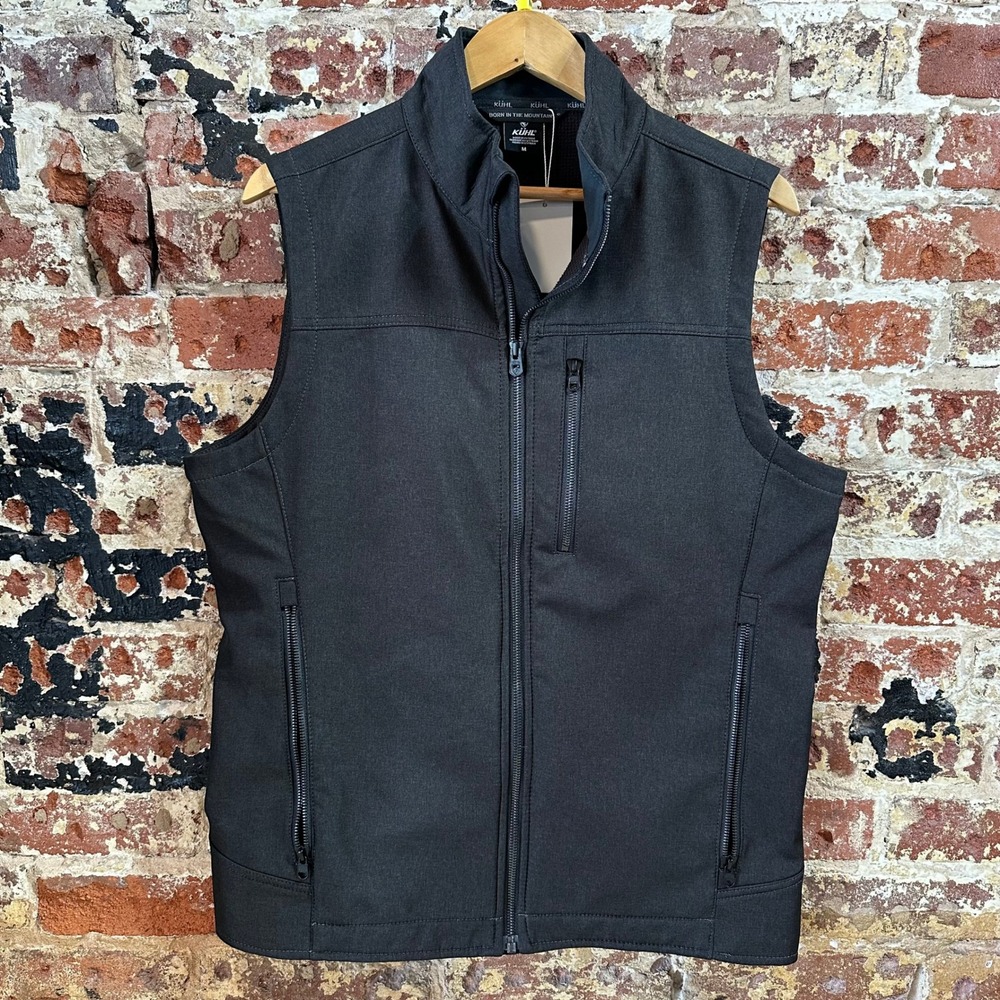 Kuhl Impakt Full Zip Black Vest wind resistant softshell Men's Medium